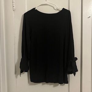 Mimi Maternity Black Top with Bow Accents